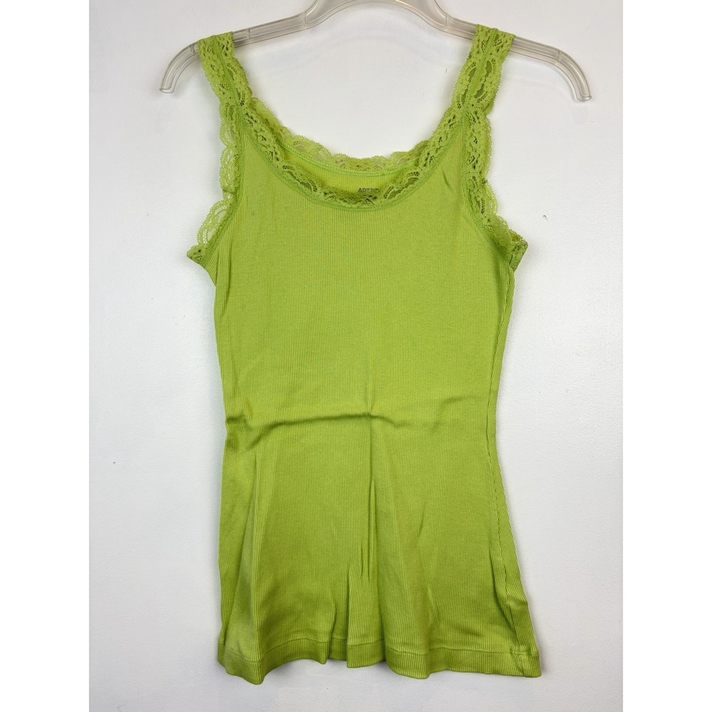 Y2K Lace Trim Cami Tank Womens XS Green Fairy Indie Coquette